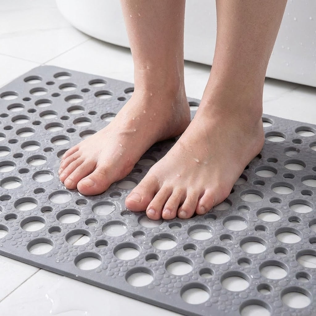 Prestixo Secure Shower Mat | Non-Slip, Antibacterial & Fast-Draining Design