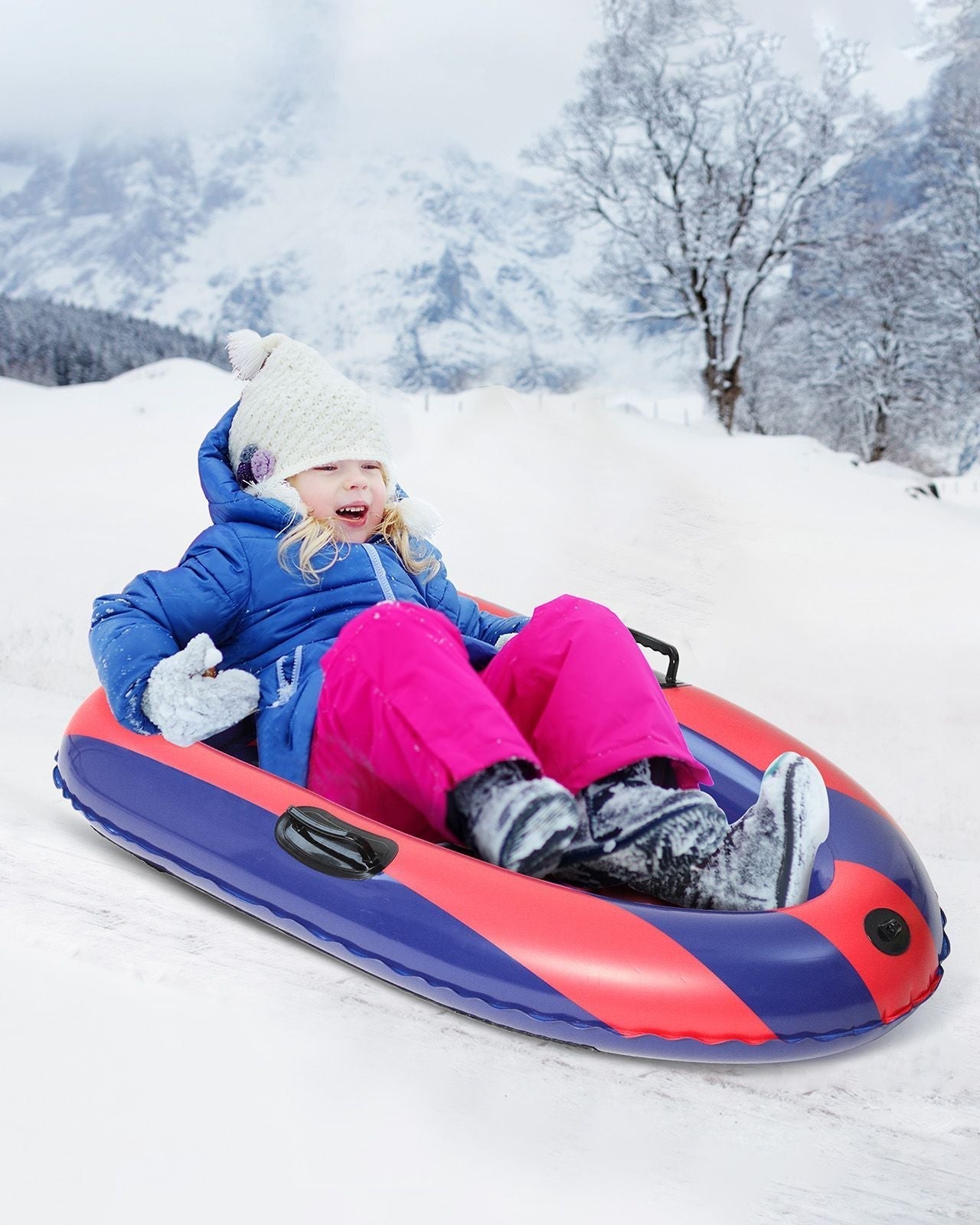 Inflatable Snow Sled with Handles
