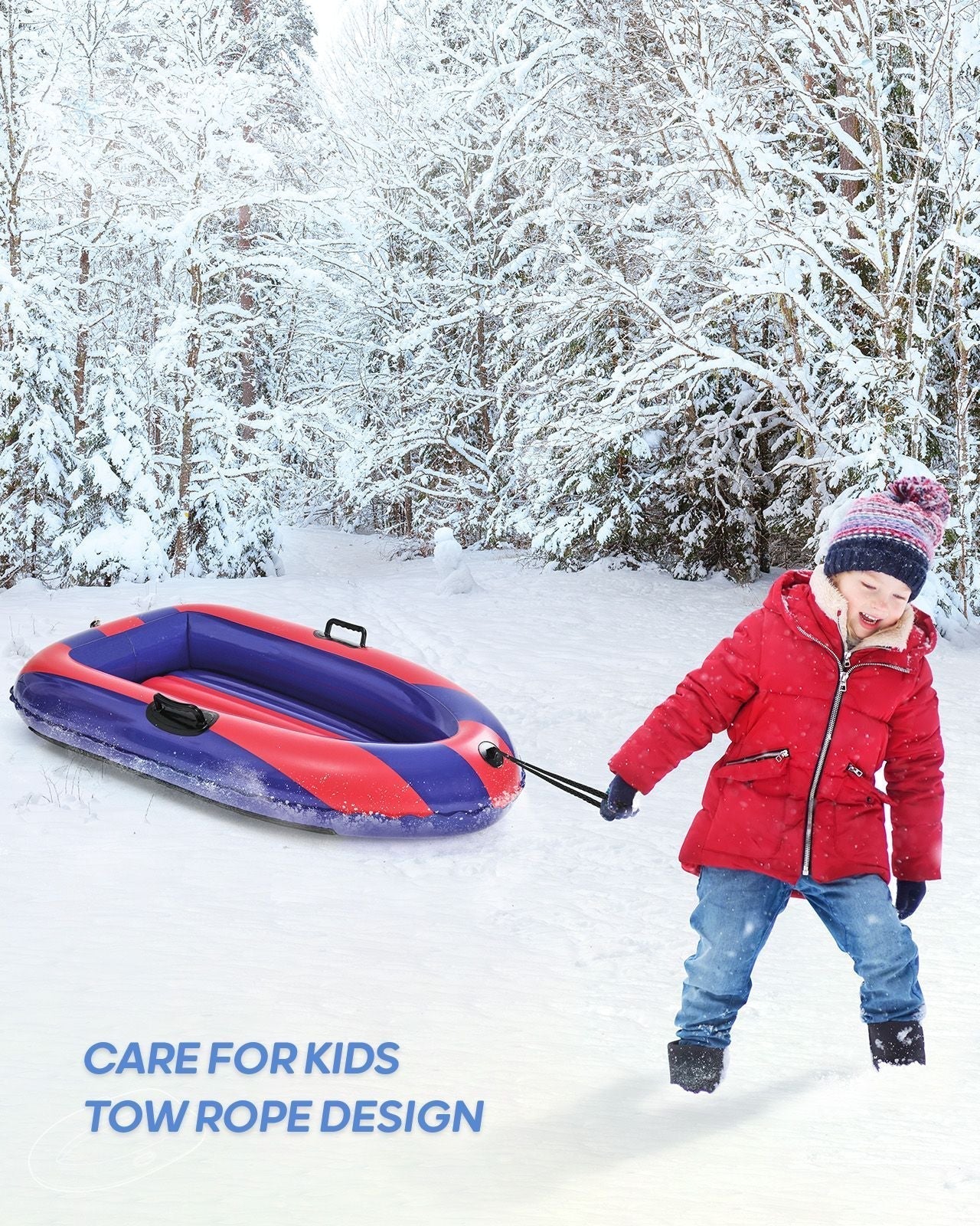 Inflatable Snow Sled with Handles