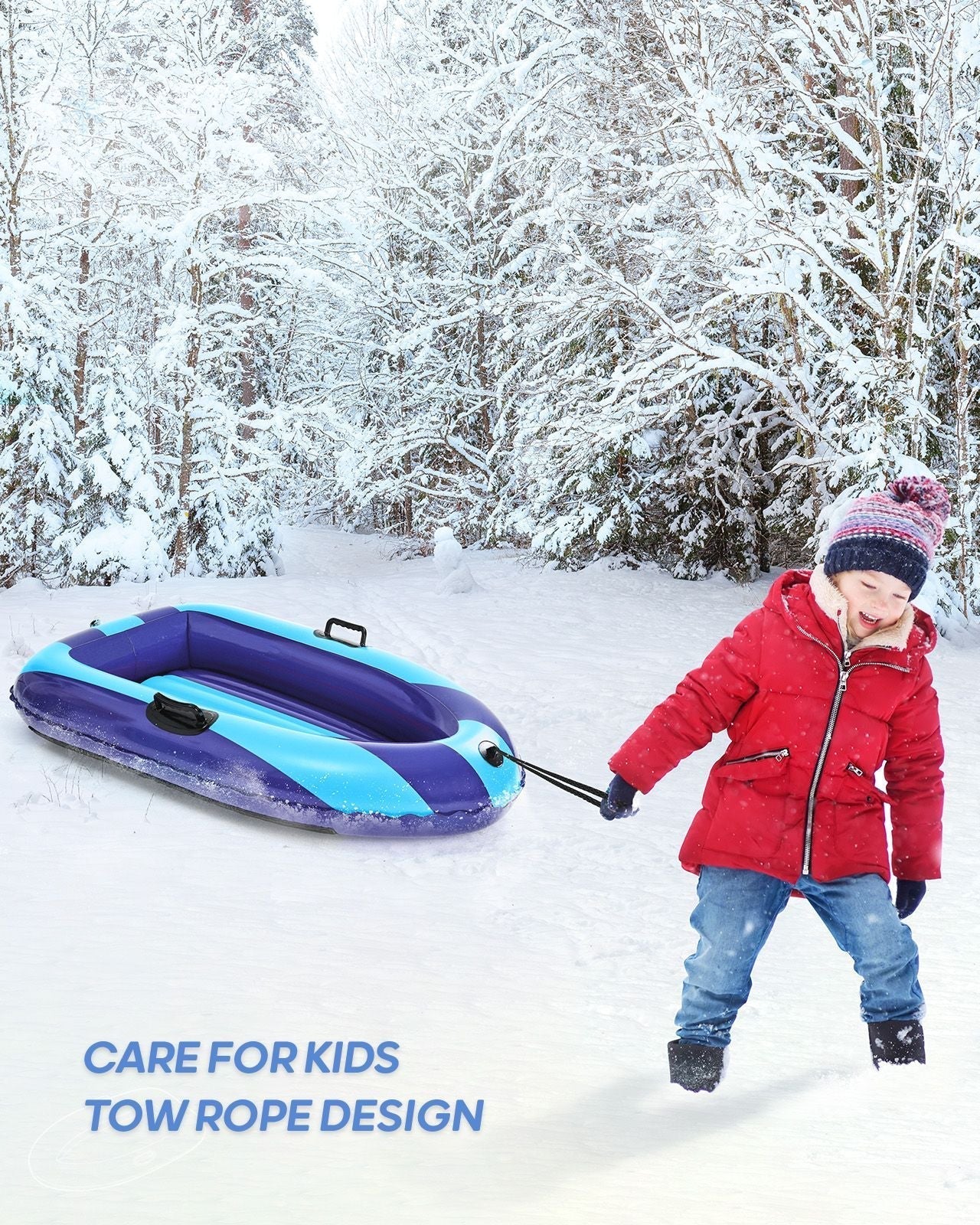 Inflatable Snow Sled with Handles